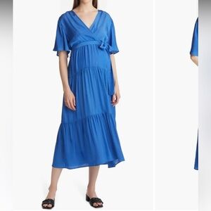 Angel Maternity Crossover Faux Wrap Maternity Maxi Dress - XL